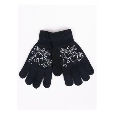 Yoclub Kids's Girls' Five-Finger Gloves With Jets RED-0216G-AA50-008