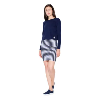 Venaton Woman's Dress VT065 Navy Blue