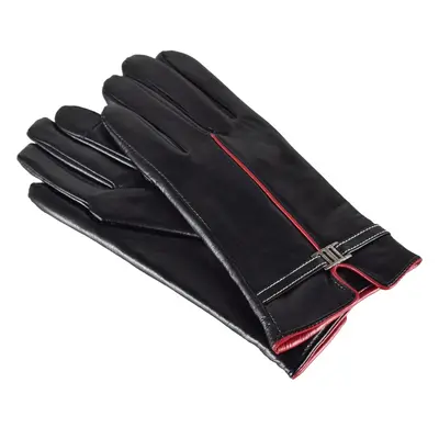 Semiline Woman's Women Leather Antibacterial Gloves P8214