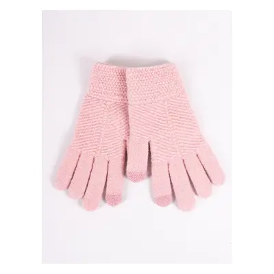 Yoclub Kids's Girls' Five-Finger Touchscreen Gloves RED-0085G-005C-003