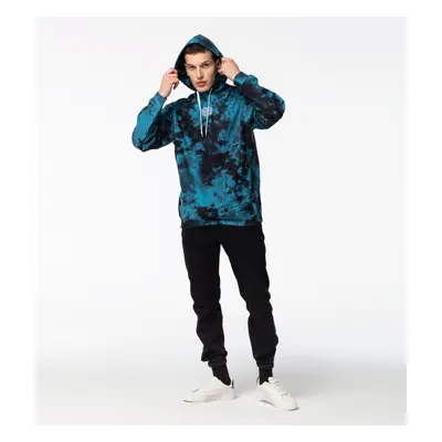 Mr. GUGU & Miss GO Man's Dark Tie Dye Hoodie OVS-M