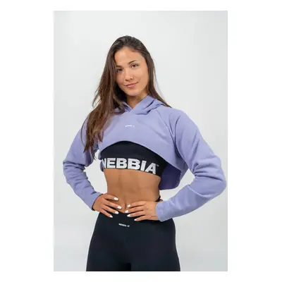 NEBBIA Crop sweatshirt with long sleeves and hood GYM TIME