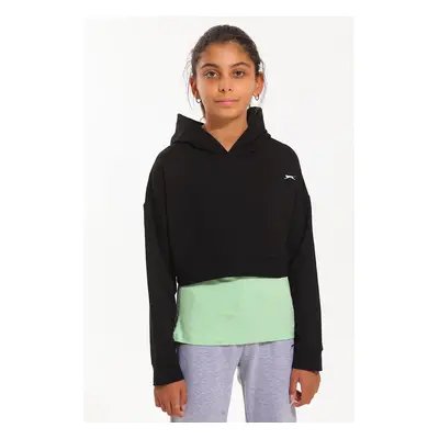 Slazenger Praying Girl's Sweatshirt Black / Green