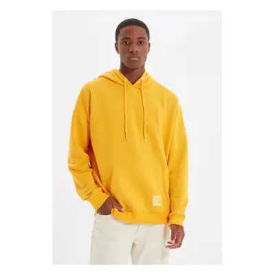 Trendyol Yellow Oversize/Wide Cut Hooded Fleece Inside/Warm Sweatshirt