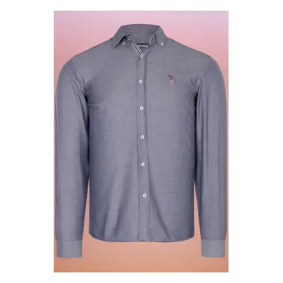 G674 DEWBERRY MEN'S SHIRT-STRAIGHT DENIM BLUE