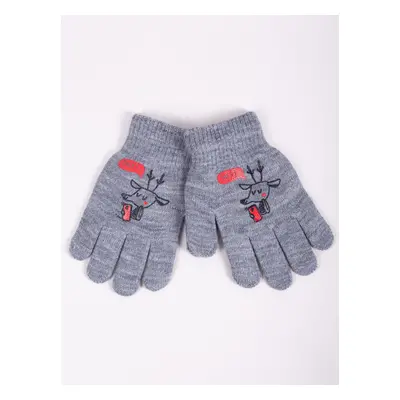 Yoclub Kids's Boys' Five-Finger Gloves RED-0012C-AA5A-010