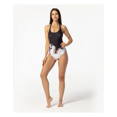 Aloha From Deer Woman's Dark Uni Open Back Swimsuit SSOB AFD701