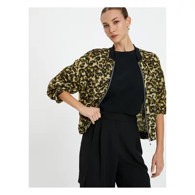 Koton bomber bunda s leopardím vzorem a kapsou na zip Detail