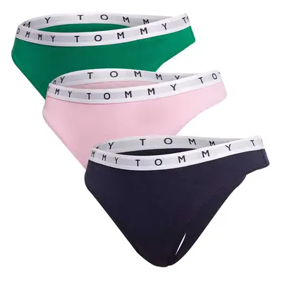 Sada tří dámských tang v modré, růžové a zelené barvě Tommy Hilfiger Underwear