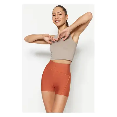 Trendyol Tan Restorer Knitted Sports Shorts/Short Leggings