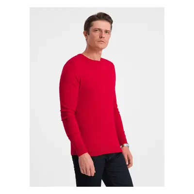 Ombre Classic men's sweater with round neckline - red