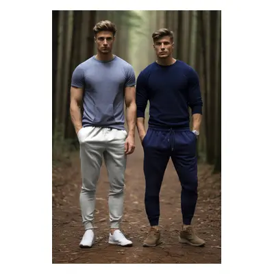 Trendyol Navy Blue Regular/Normal Cut Elastic Leg 2-Pack Sweatpants