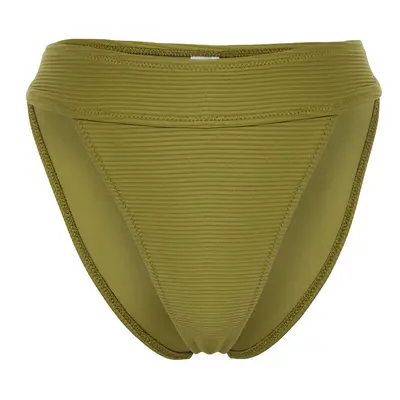 Trendyol Green Textured High Leg Regular Core Bikini Bottom