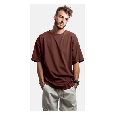 Trendyol hnědé oversize/široký střih basic tričko ze 100% bavlny