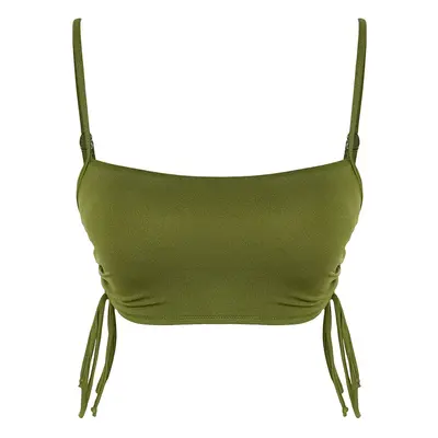 Trendyol Khaki Strapless Tunnel Bikini Top