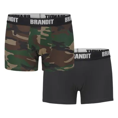 Boxerky Logo 2er Pack woodland/black