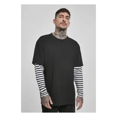 Oversized Double Layer Striped LS Tee černé