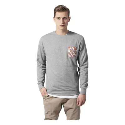 Kontrastní kapsa Crewneck šedá/květinová