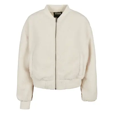 Dámská oversized bunda Sherpa Bomber Jacket whitesand