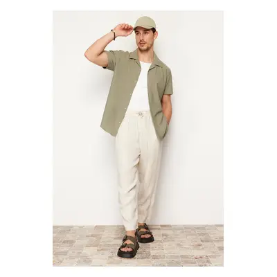 Trendyol Green Regular Fit Open Collar Summer Shirt