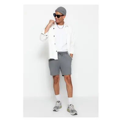 Trendyol Limited Edition Basic Anthracite Regular Cut Lace-Up Shorts