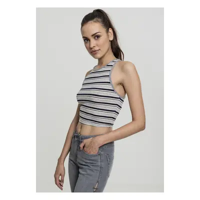 Dámské tričko Rib Stripe Cropped Top tmavě/bílá/šedá