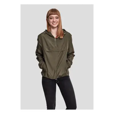 Dámská bunda Basic Pull Over Jacket tmavě olivová