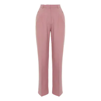 Trendyol Limited Edition Light Pink Straight/Straight Fit Pleated Woven Trousers