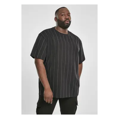 Oversized Pinstripe Tee černé