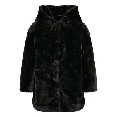 Dívčí Teddy Coat s kapucí černý