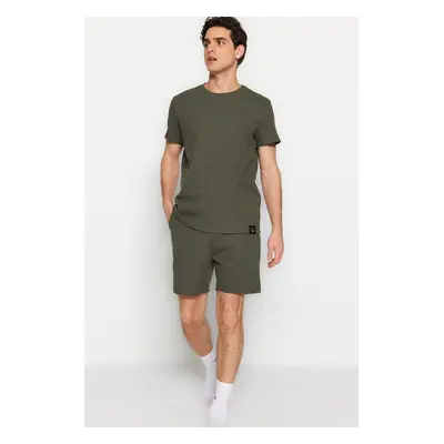 Trendyol Khaki Regular Fit Krátká Pyžama Sada