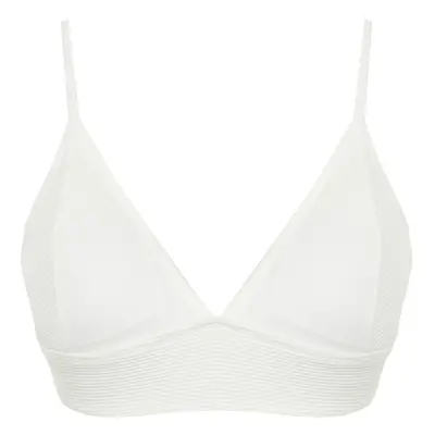 Trendyol Bridal Ecru Triangle Textured Bikini Top