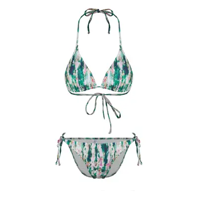 Trendyol Abstract Patterned Triangle Tied Regular Bikini Set