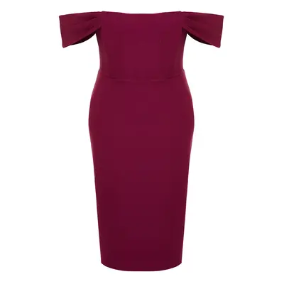 Trendyol Curve Purple Finike Woven Plus Size Dress