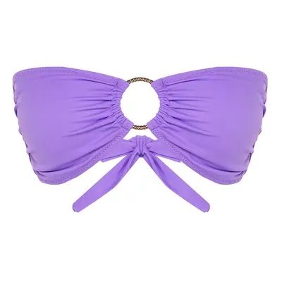 Trendyol Purple Strapless Accessory Bikini Top