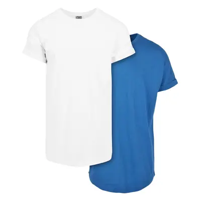 Pre-Pack Long Shaped Turnup Tee 2-balení bílá + sportovní modrá