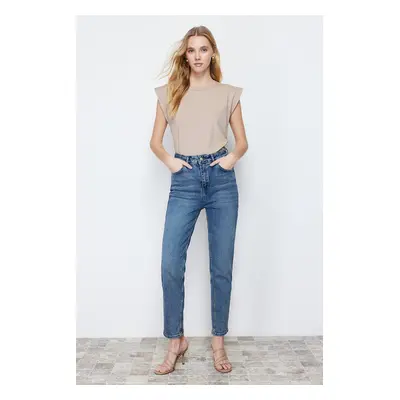 Trendyol Blue High Waist Slim Mom Jeans