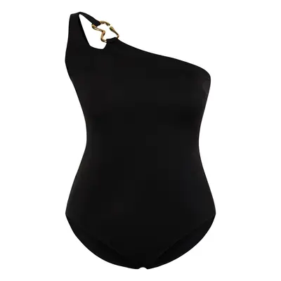 Trendyol Curve Black One Shoulder Swimsuit