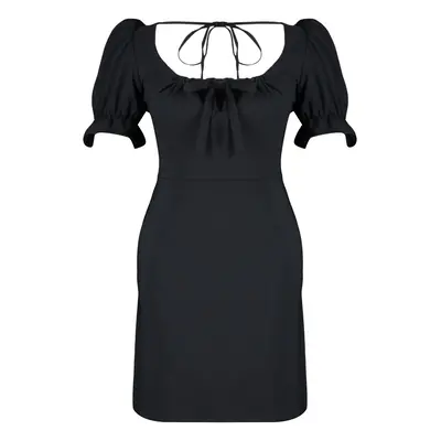 Trendyol Curve Black A-Line Mini Woven Dress