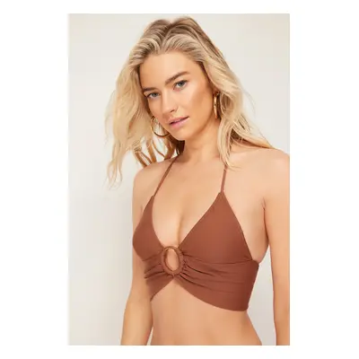 Trendyol Brown Bralette Accessory Bikini Top