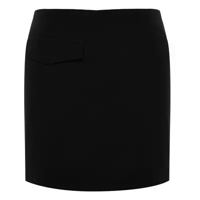 Trendyol Curve Black Pocket Detailed Woven Short Skirt