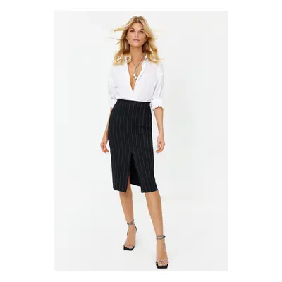 Trendyol Black Fitted Shiny Stone Woven Skirt