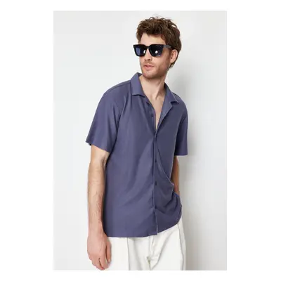 Trendyol Indigo Relaxed Fit Open Collar Shirt