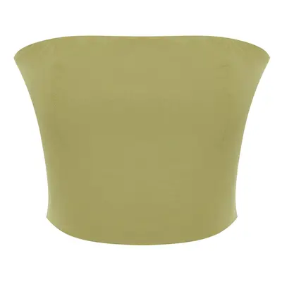 Trendyol Khaki Premium Crop Strapless Woven Blouse