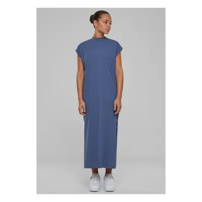 Dámské šaty Urban Classics Long Extended Shoulder Dress - modré