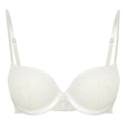 Trendyol Bride White Lace Accessory Detailed Rope Strap Covered Knitted Bra