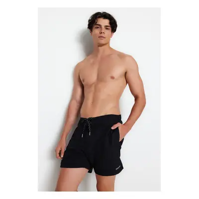 Trendyol Black Standard Size Soft Fabric Swim Shorts