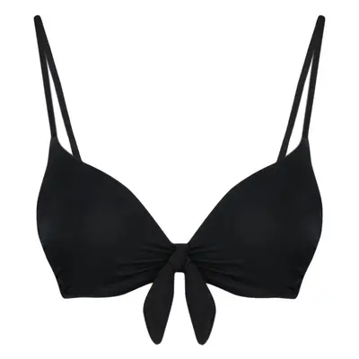 Trendyol Black Balconette Tie Up Push Up Bikini Top