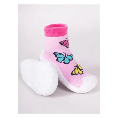 Yoclub Kids's Baby Girls' Anti-Skid Socks With Rubber Sole P1