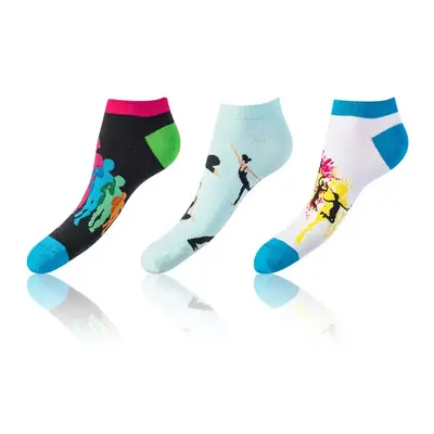 Sada tří párů unisex ponožek v černé, bílé a světle modré barvě Bellinda CRAZY IN-SHOE SOCKS 3x